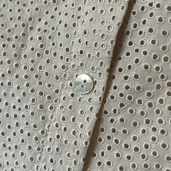 Theory Eyelet Button-Front Top - Size L - Picture 3 of 8